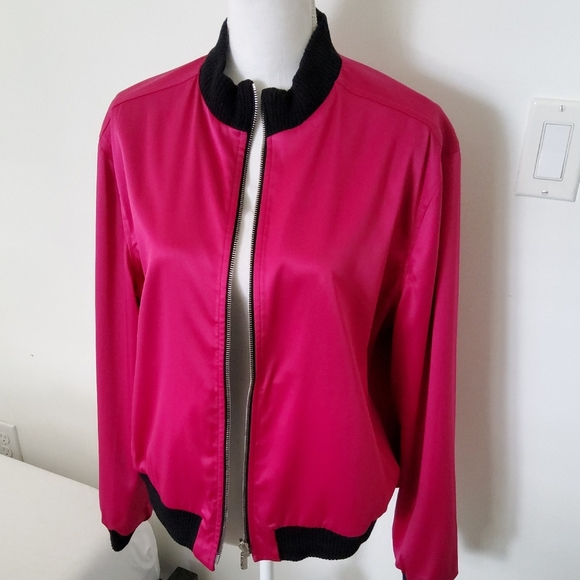 St. John Satin Bomber Jacket - Picture 10 of 11